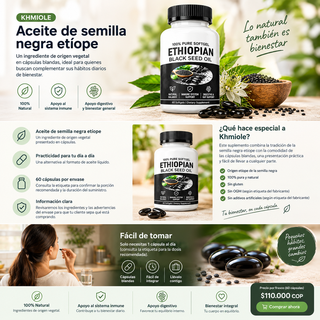 Semilla Negra Ethiopian 60 Capsulas