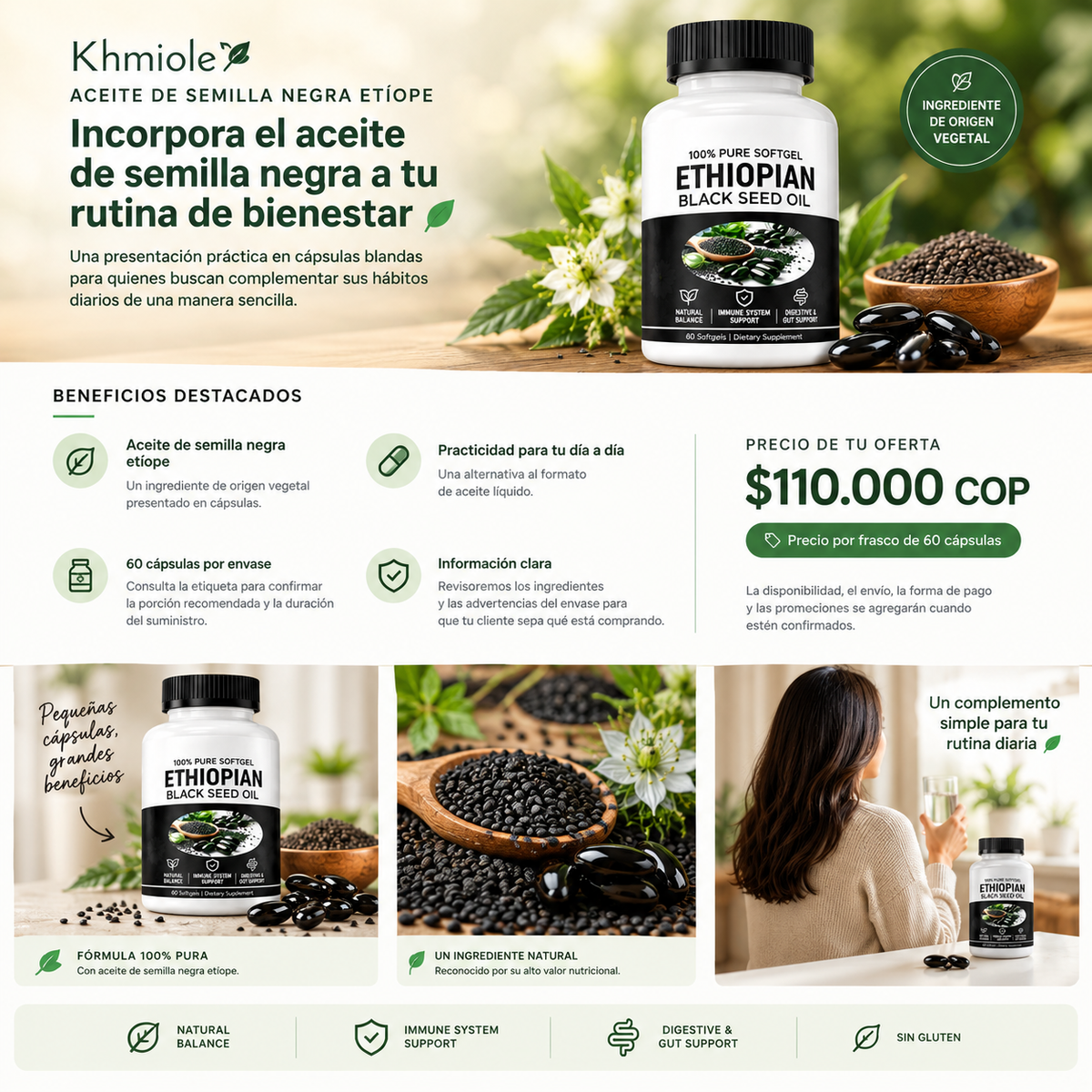 Semilla Negra Ethiopian 60 Capsulas