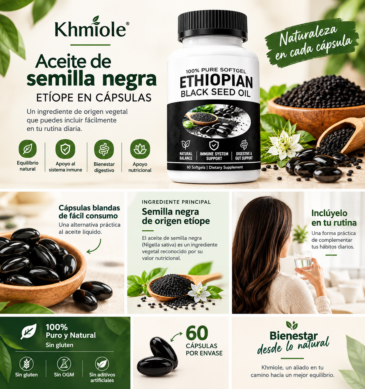 Semilla Negra Ethiopian 60 Capsulas